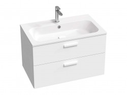 RAVAK - Chrome II Umývadlová skrinka 80x50x49 cm, 2 zásuvky, lesklá biela (X000001778)