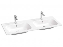 RAVAK - Chrome Slim Dvojumývadlo 120x49 cm, s prepadom, 2 otvory na batériu, biela (XJG01112001)