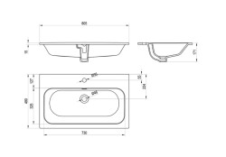 RAVAK - Chrome Slim Umývadlo 81x49 cm, s prepadom, otvor na batériu, biela (XJX01180002)