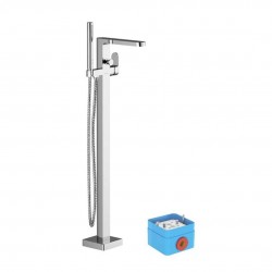 RAVAK - Chrome Vaňová batéria do podlahy, s telesom, chróm (X070101)