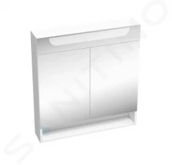 RAVAK - Classic II Zrkadlová skrinka s LED osvetlením, 700x140x760 mm, 2 dvierka, lesklá biela (X000001470)