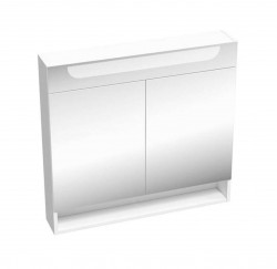 RAVAK - Classic II Zrkadlová skrinka s LED osvetlením, 80x14x76 cm, 2 dvierka, lesklá biela (X000001471)