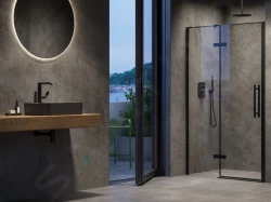 RAVAK - Cool! Sprchové dvere 110x195 cm, čierna/číre sklo (X0VVDC300Z1)