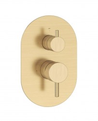 RAVAK - Espirit Batéria pod omietku, na 2 spotrebiče, kefované zlato (X070612)