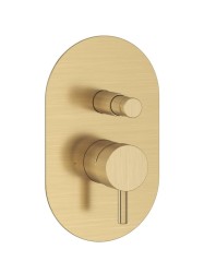 RAVAK - Espirit Batéria pod omietku, na 2 spotrebiče, s telesom, kefované zlato (X070608)