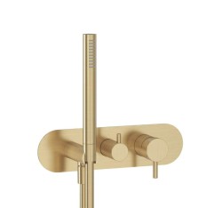 RAVAK - Espirit Batéria pod omietku, na 3 spotrebiče, s príslušenstvom, kefované zlato (X070606)