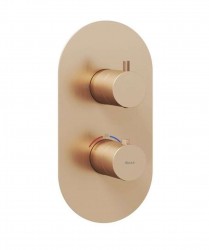 RAVAK - Espirit Termostatická batéria pod omietku, na 2 spotrebiče, kefované ružové zlato (X070360)