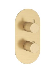 RAVAK - Espirit Termostatická batéria pod omietku, na 3 spotrebiče, kefované zlato (X070613)