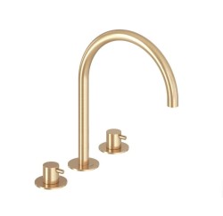 RAVAK - Espirit Umývadlová batéria, 3-otvorová inštalácia, kefované zlato (X070599)