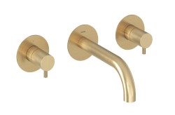 RAVAK - Espirit Vaňová batéria pod omietku, 3-otvorová inštalácia, s telesom, kefované zlato (X070601)