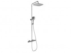 RAVAK - Flat Sprchový set s termostatom, 25x25 cm, 3 prúdy, chróm (X070442)