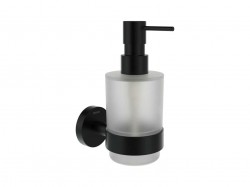 RAVAK - Kona Dávkovač mydla s držiakom, sklo/matná čierna (X07P1310)