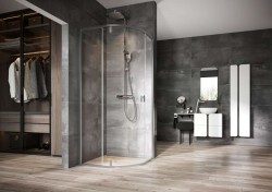 RAVAK - Nexty Sprchový kút štvrťkruhový, 90x90 cm, satin/číre sklo (3O677U00Z1)