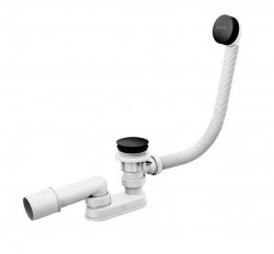 RAVAK - Odtokové systémy Vaňová odtoková a prepadová súprava, dĺžka 570 mm, ClickClack, matná čierna (X01746)