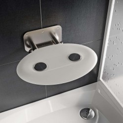 RAVAK - Ovo P II Sprchové sedadlo Opal, 41x35 cm, nerezová/priesvitne biela (B8F0000049)