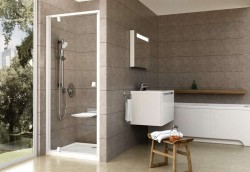 RAVAK - Pivot Sprchové dvere otočné pivotové jednodielne PDOP1-90, 86-91 cm-farba biela/biela, sklo transparent (03G70101Z1)