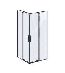 RAVAK - Roll Sprchový kút 90x90 cm, čierna/číre sklo (X14V70300Z1)