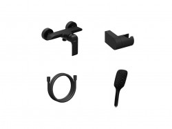 RAVAK - Sprchová batéria s príslušenstvom, matná čierna (X07S116)