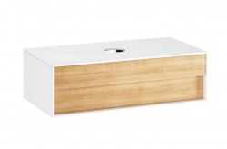 RAVAK - Step Umývadlová skrinka SD, 100x54x31 cm, 1 zásuvka, biela/dub (X000001417)