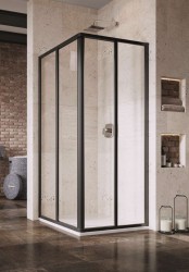 RAVAK - Supernova Sprchové dvere SRV2-100 S, 97-99 cm, čierna/číre sklo (14VA03O2Z1)
