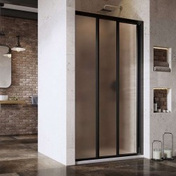 RAVAK - Supernova Sprchové dvere trojdielne ASDP3-110, 107-110 cm, čierna/sklo Grape (00VD03R2ZG)