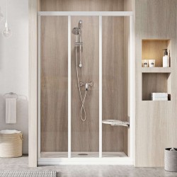 RAVAK - Supernova Sprchové dvere trojdielne ASDP3-80, 77-81 cm, biela/číre sklo (00V401R2Z1)