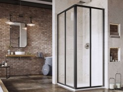 RAVAK - Supernova Sprchový kút 80x80 cm, čierna/číre sklo (14V403O2Z1S)