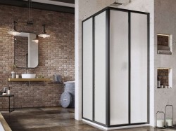 RAVAK - Supernova Sprchový kút 80x80 cm, čierna/Pearl (14V403O211S)
