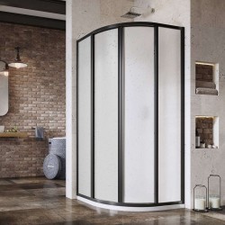 RAVAK - Supernova Štvrťkruhový sprchový kút štvordielny SKCP4-80, 78-80 cm, čierna/Pearl (3114O30211)