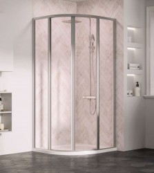 RAVAK - Supernova Štvrťkruhový sprchový kút štvordielny SKCP4-80, 78-80 cm, satin/číre sklo (3114OU02Z1)
