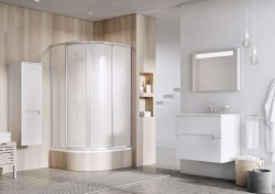RAVAK - Supernova Štvrťkruhový sprchový kút štvordielny SKCP4-90 Sabina, 88-90 cm, satin/Pearl (31177VU0011)