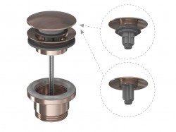 RAVAK - Umývadlová výpusť, ClickClack, kefovaný grafit (X03048)