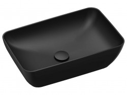 RAVAK - UNI Umývadlo na dosku 50x31 cm, bez prepadu, matná čierna (XJX0D150000)