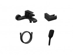 RAVAK - Vaňová batéria s príslušenstvom, matná čierna (X07S114)