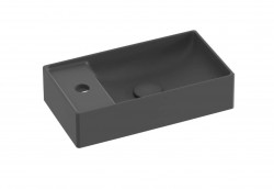 RAVAK - Veda 400 Umývadielko 40x22 cm, bez prepadu, otvor na batériu, antracit (XJX03240000)