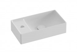 RAVAK - Veda 400 Umývadielko 40x22 cm, bez prepadu, otvor na batériu, matná biela (XJX0E240002)