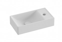 RAVAK - Veda 400 Umývadielko 41x22 cm, bez prepadu, otvor na batériu vpravo, biela (XJXP1240000)
