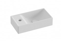 RAVAK - Veda Umývadielko 41x22 cm, bez prepadu, otvor na batériu vľavo, matná biela (XJXLE240000)