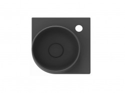 RAVAK - Yard Umývadielko rohové, 28x28 cm, bez prepadu, otvor na batériu, antracit (XJX03228000)