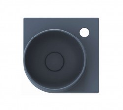 RAVAK - Yard Umývadielko rohové 28x28 cm, bez prepadu, otvor na batériu, Deepsea Blue (XJX07228000)