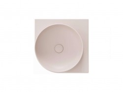 RAVAK - Yard Umývadielko rohové, 45x45 cm, bez prepadu, bez otvoru na batériu, Alabaster Pink (XJX0G045000)