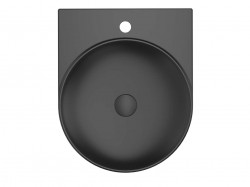 RAVAK - Yard Umývadlo 41x50 cm, bez prepadu, otvor pre batériu, matná čierna (XJX0D240002)