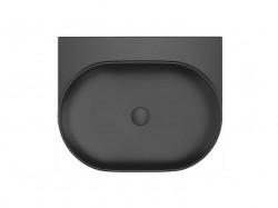 RAVAK - Yard Umývadlo 61x50 cm, bez prepadu, bez otvoru na batériu, matná čierna (XJX0D060000)