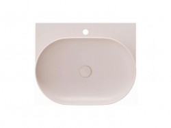 RAVAK - Yard Umývadlo 61x50 cm, bez prepadu, otvor na batériu, Alabaster Pink (XJX0G260000)