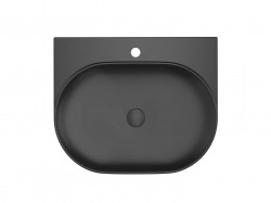 RAVAK - Yard Umývadlo 61x50 cm, bez prepadu, otvor na batériu, matná čierna (XJX0D260002)