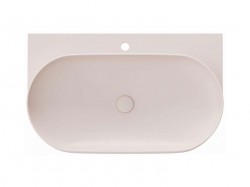 RAVAK - Yard Umývadlo 81x50 cm, bez prepadu, otvor na batériu, Alabaster Pink (XJX0G280000)