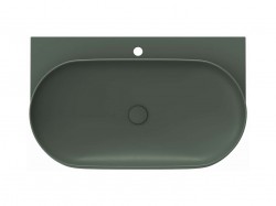 RAVAK - Yard Umývadlo 81x50 cm, bez prepadu, otvor na batériu, Grey Green (XJX08280000)