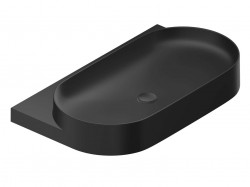 RAVAK - Yard Umývadlo 81x50 cm, bez prepadu, otvor na batériu, matná čierna (XJX0D280002)