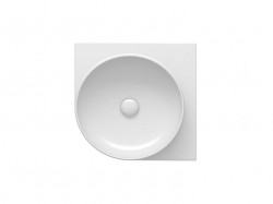 RAVAK - Yard Umývadlo rohové 45x45 cm, bez prepadu, bez otvoru na batériu, biela (XJX01045000)