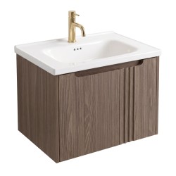REA - Kúpeľňová skrinka s umývadlom Rivo DB86-60L-1 Dark 60cm (REA-M0604)